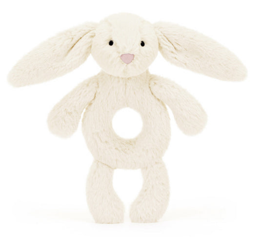 Jellycat Baby Bashful Cream Bunny Ring Rattle  (RECYCLED FIBERS)