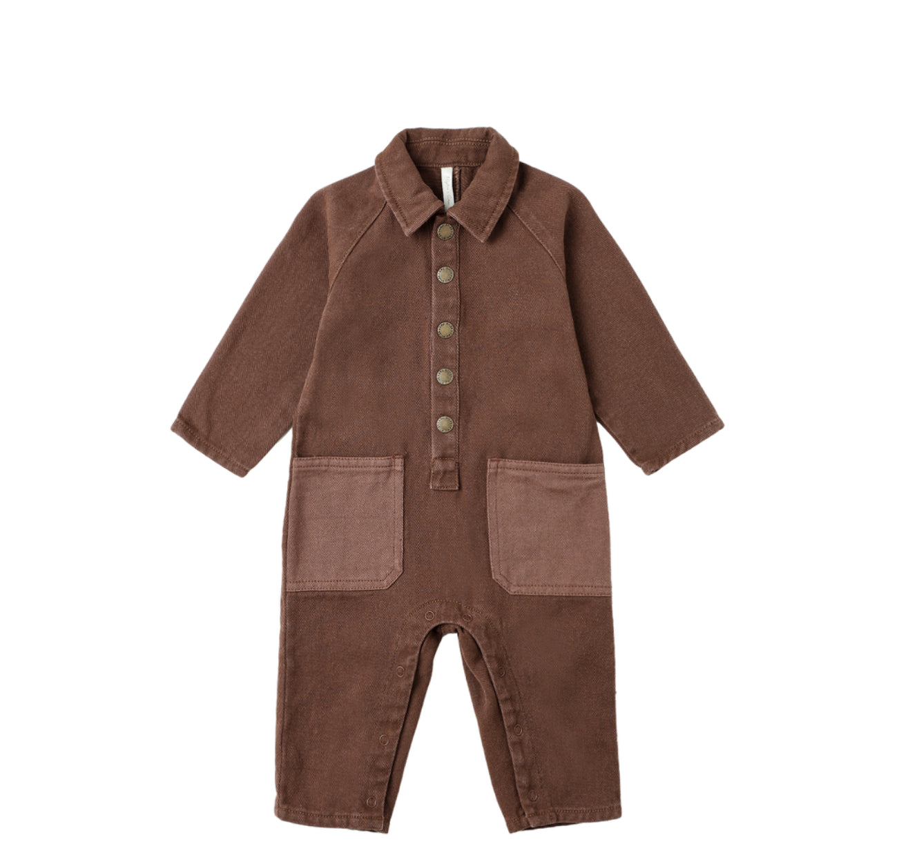 COLLARED BABY JUMPSUIT || BROWN