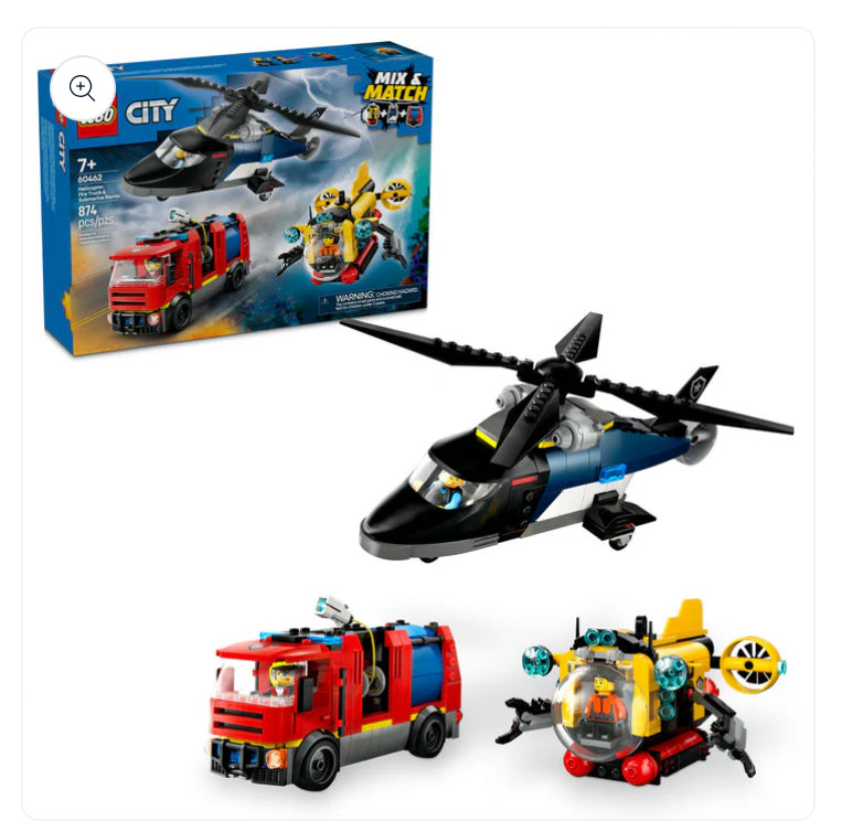 LEGO Helicopter, Fire Truck & Submarine Remix