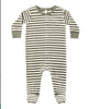 HIDDEN SNAP FOOTIE SPRUCE STRIPE