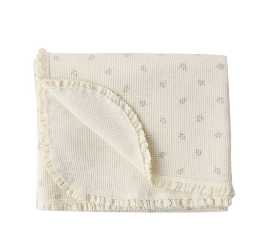 WAFFLE BABY BLANKET MAUVE DITSY