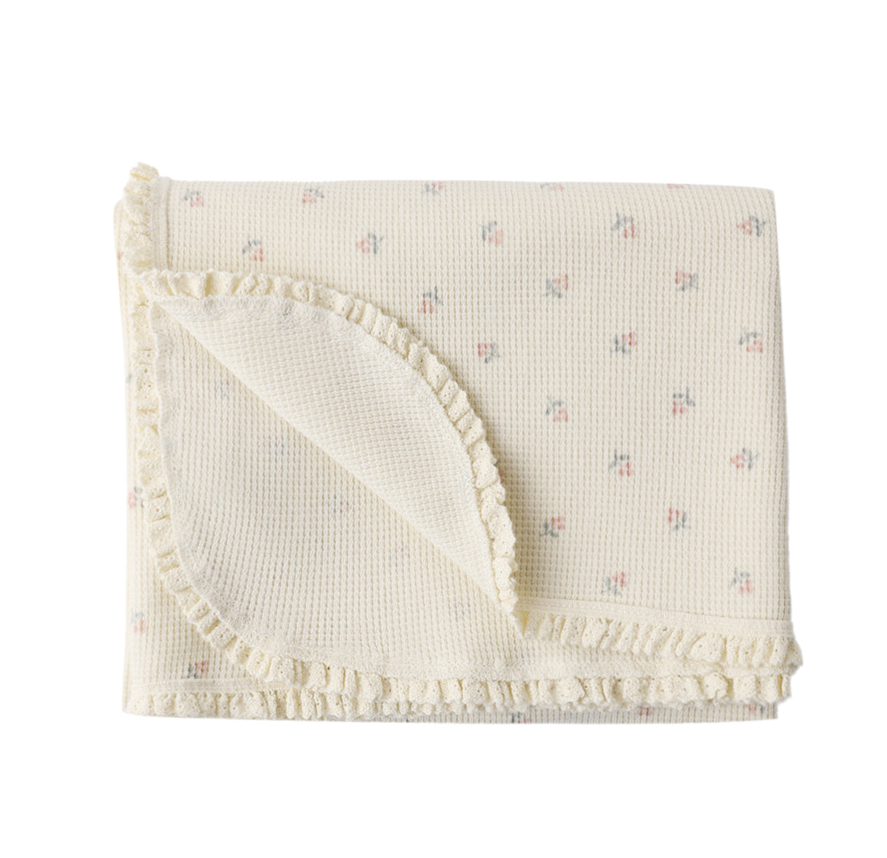 WAFFLE BABY BLANKET MAUVE DITSY