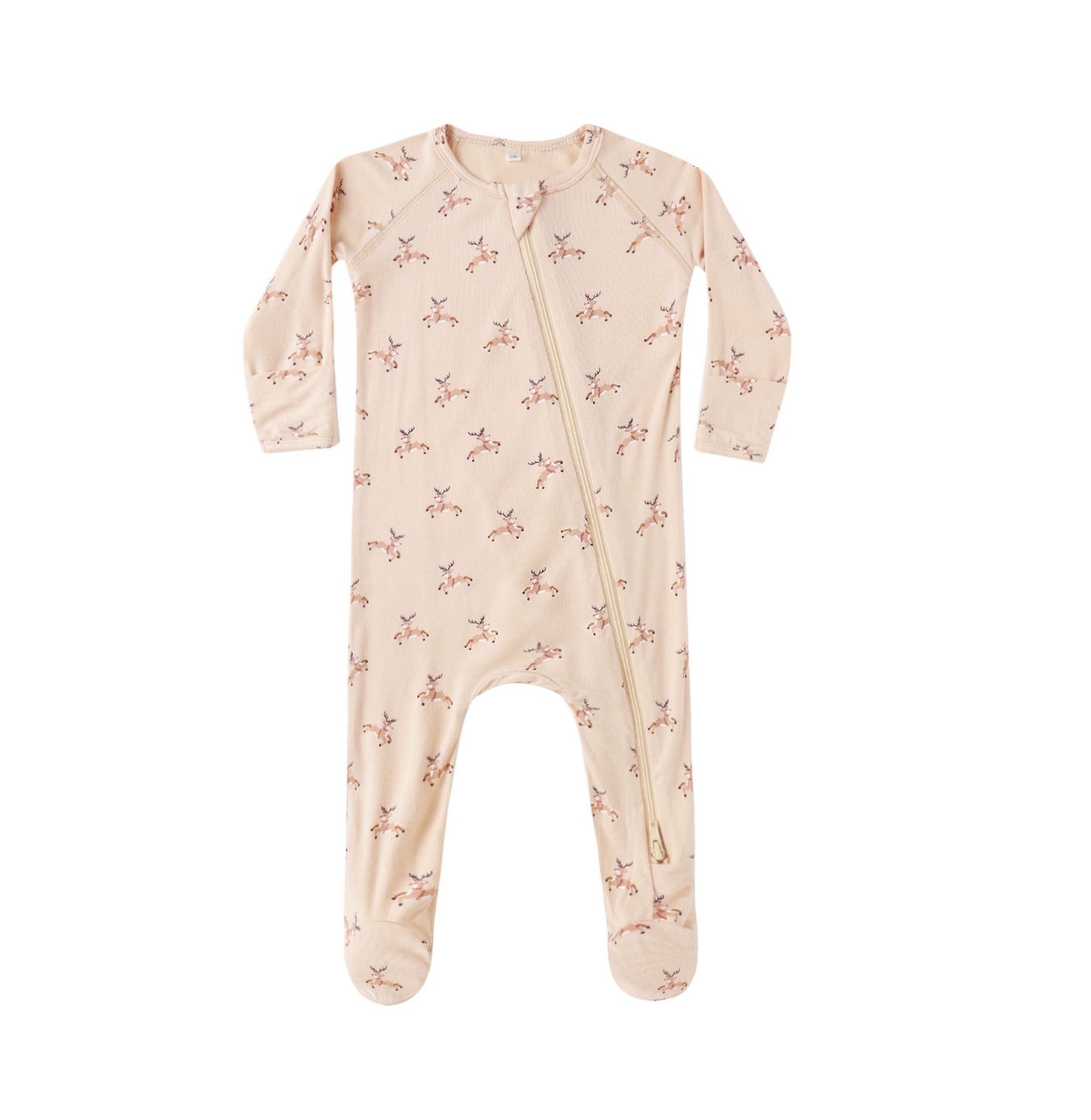 BAMBOO ZIP FOOTIE || REINDEER