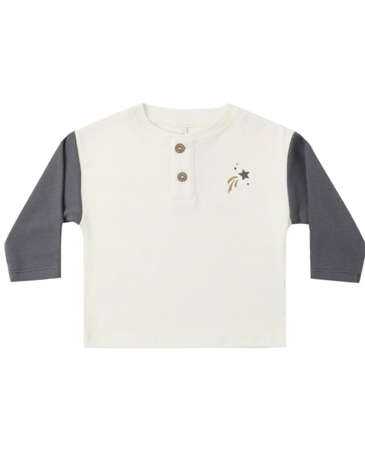 LONG SLEEVE HENLEY TEE + SWEATPANT MIDNIGHT