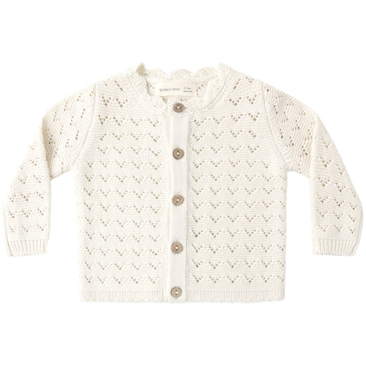 SCALLOPED CARDIGAN NATURAL