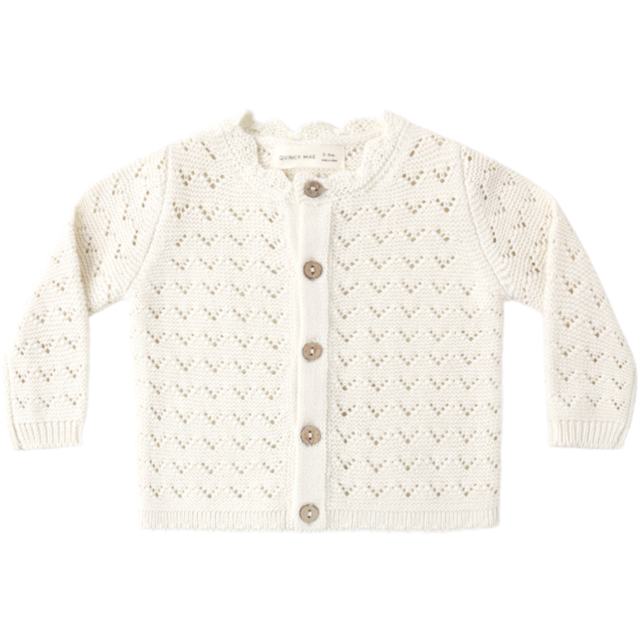 SCALLOPED CARDIGAN NATURAL