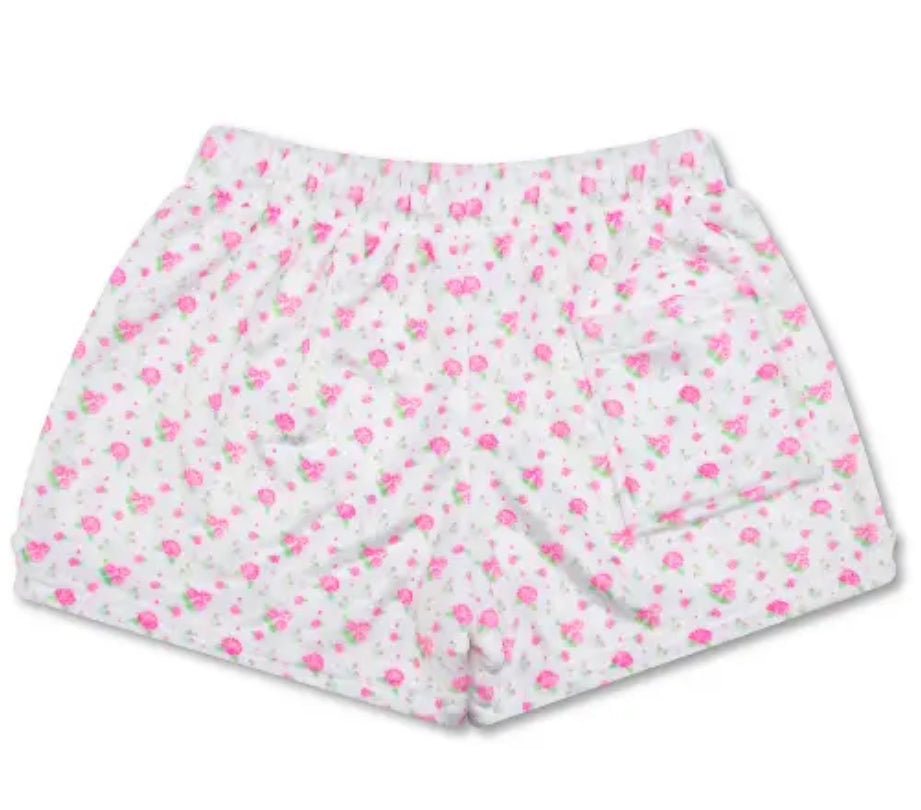 Plush Shorts Pretty in White