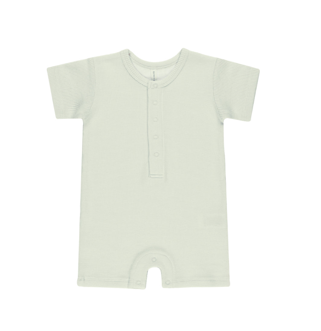 Waffle Snap Romper Mint