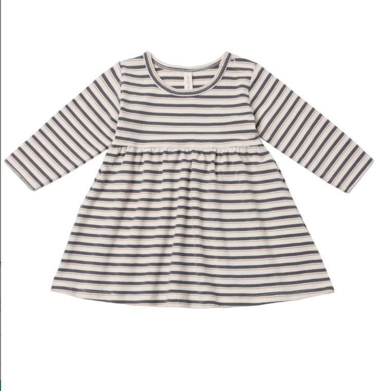 LONG SLEEVE BABY DRESS VINTAGE STRIPE