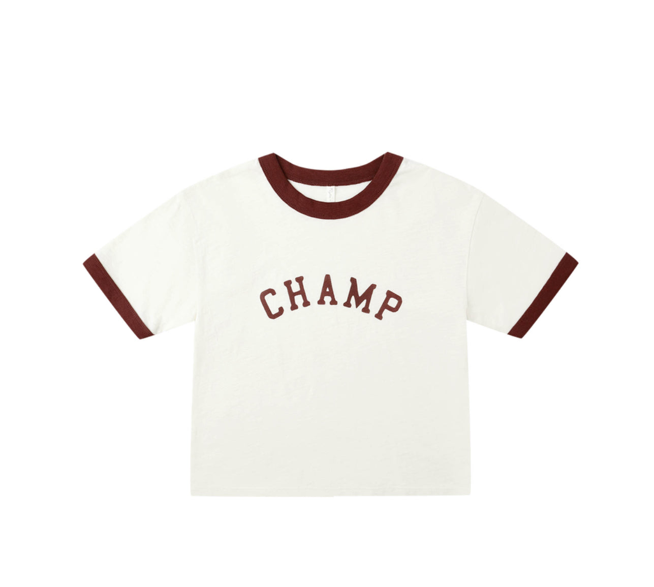 BURGUNDY RINGER TEE || CHAMP