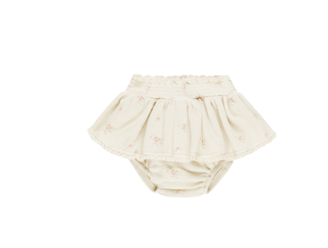 Waffle Long Sleeve Bodysuit + Skirted Bloomer Vintage Rose