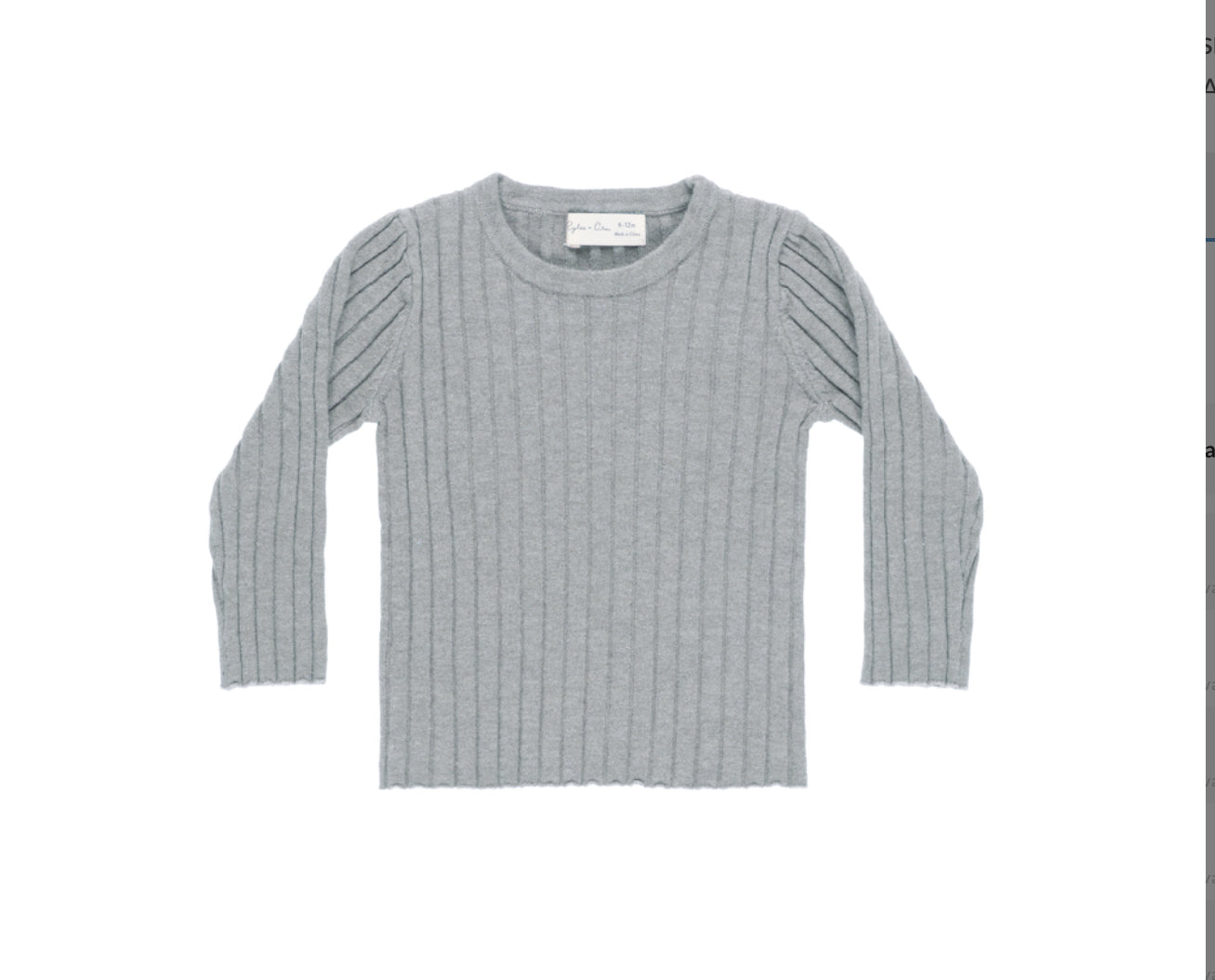 DUSTY BLUE LONG SLEEVE KNIT TOP