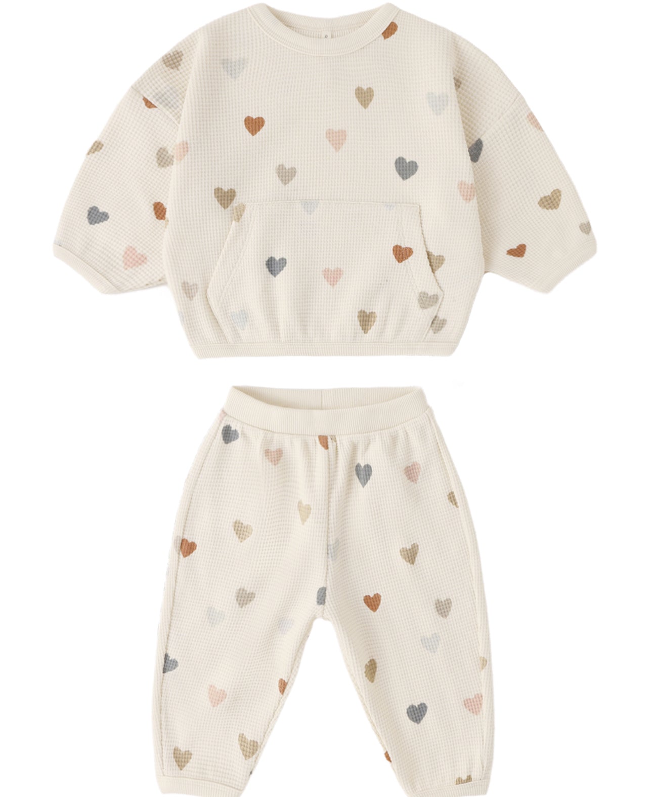 WAFFLE SWEATER SET CONFETTI HEARTS