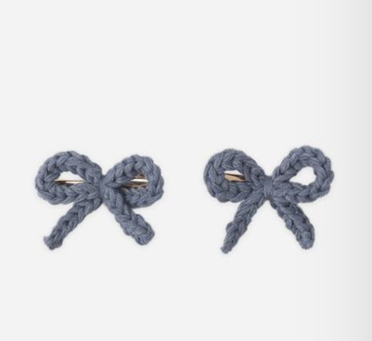 CROCHET BOW CLIP MARINE