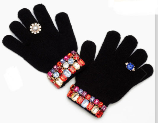 Ice Skating Jeweled Gloves