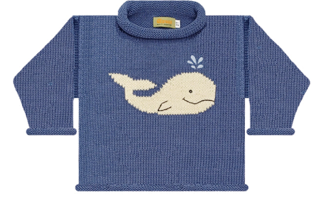 Whale Spout Rollneck Sweater Slate Blue