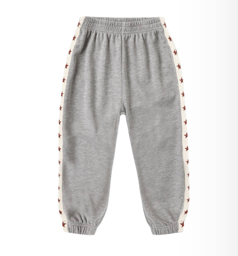 PANELED SWEATPANT HEATHERED DUSTY BLUE
