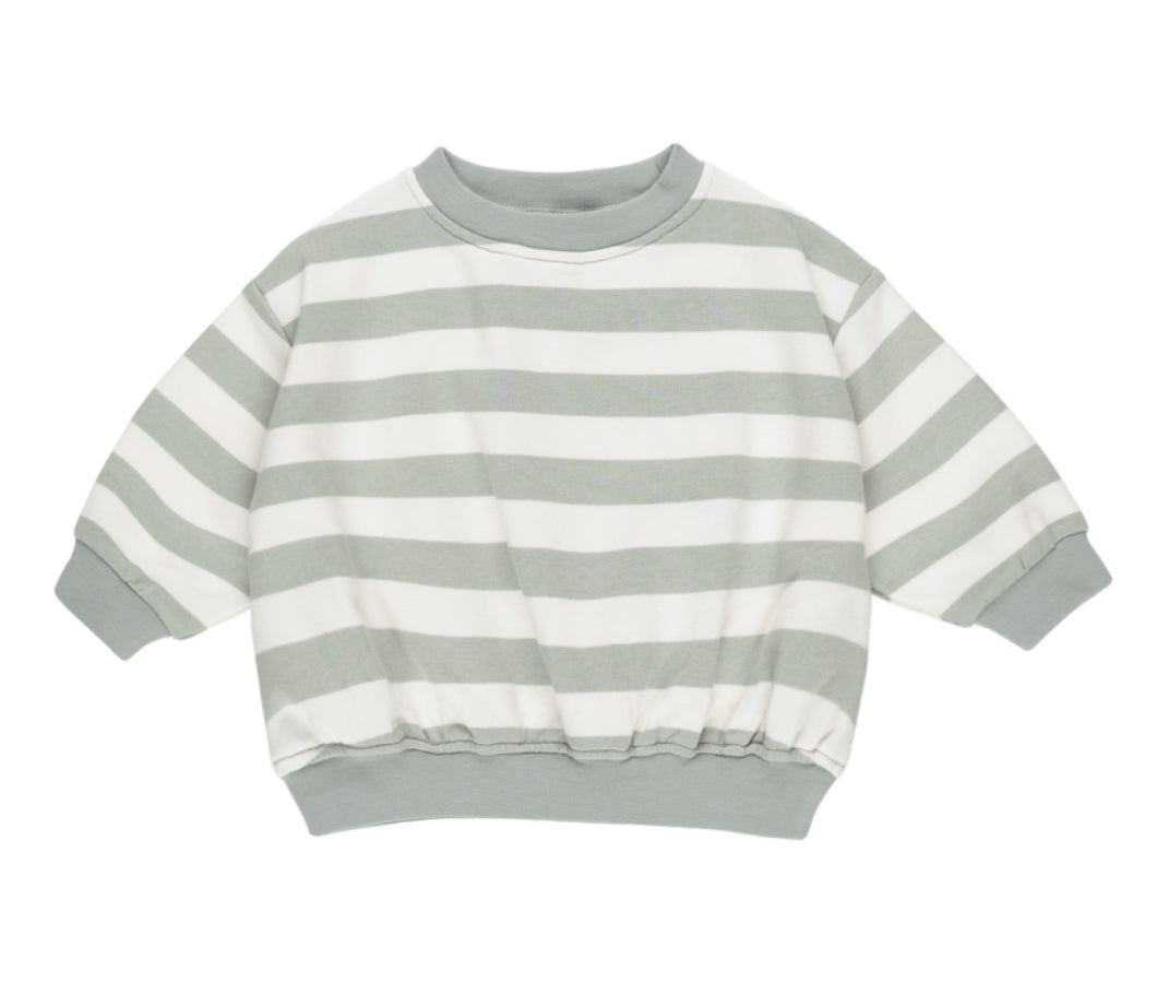 RELAXED SWEATSHIRT || Sage Stripe