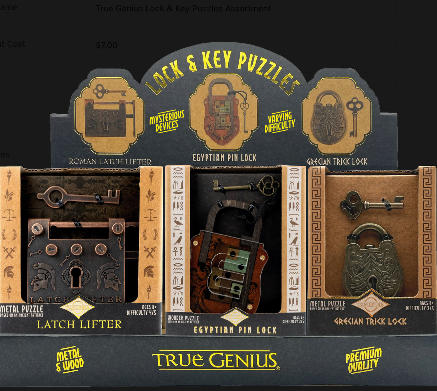 True Genius Lock & Key Puzzles Assortment