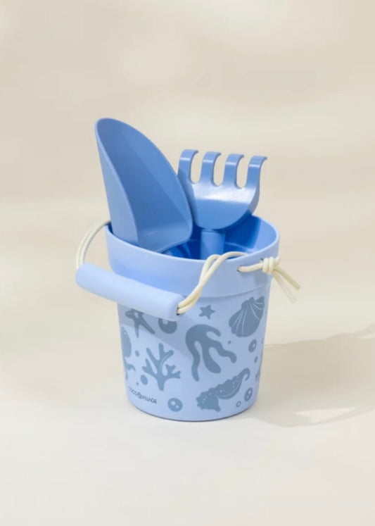 Silicone Beach Bucket & Accessories (3 pcs) - Under the sea