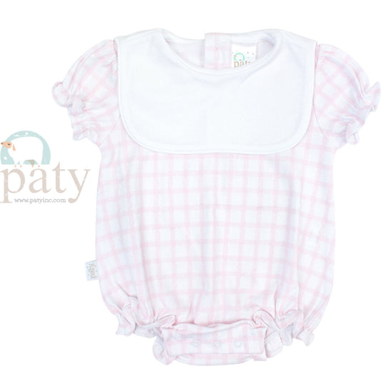 PIMA BIB BUBBLE Pink Gingham