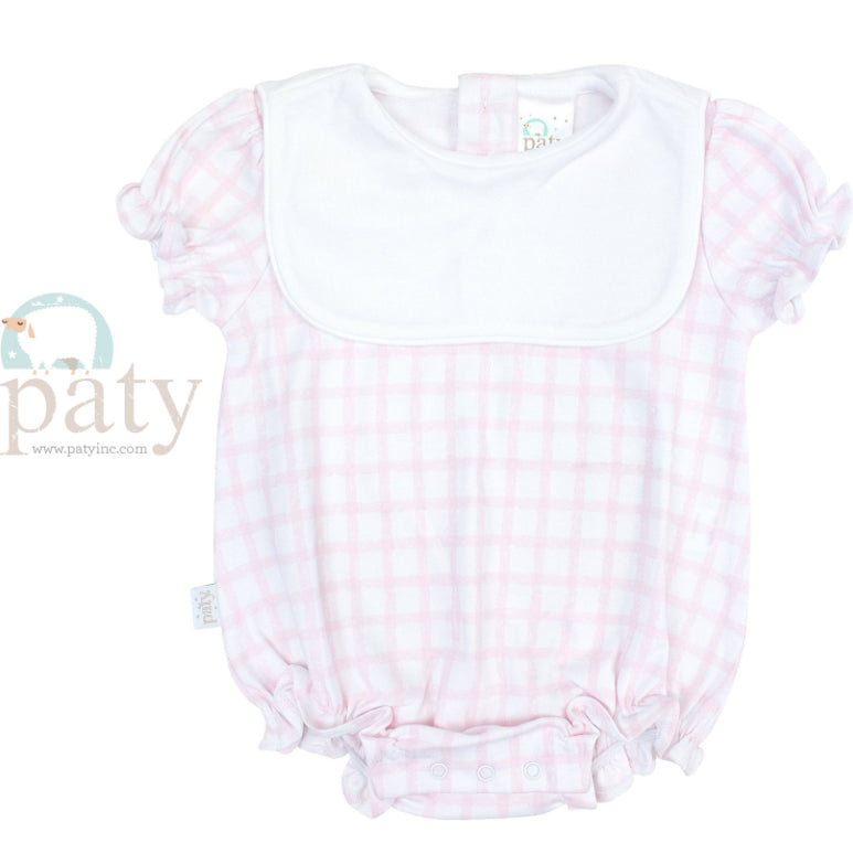 PIMA BIB BUBBLE Pink Gingham