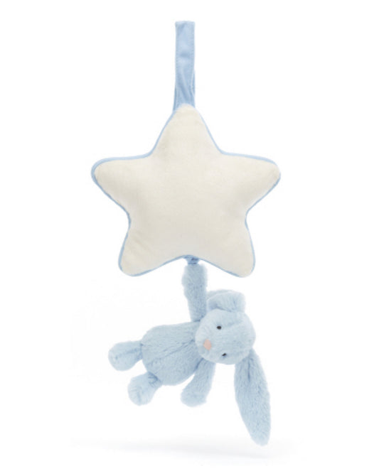 Jellycat Baby Bashful Blue Bunny Musical Pull (RECYCLED FIBERS)