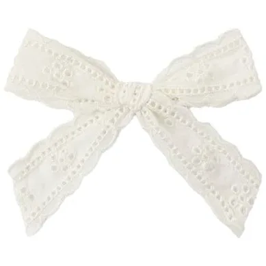 CROCHET BOW CLIPS IVORY