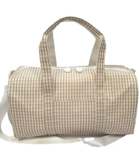 WEEKENDER - GINGHAM KHAKI Duffel Bag