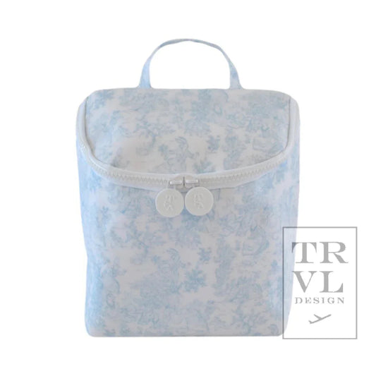 TAKE AWAY LUNCH BAG - INSULATED BUNNY TOILE BLUE