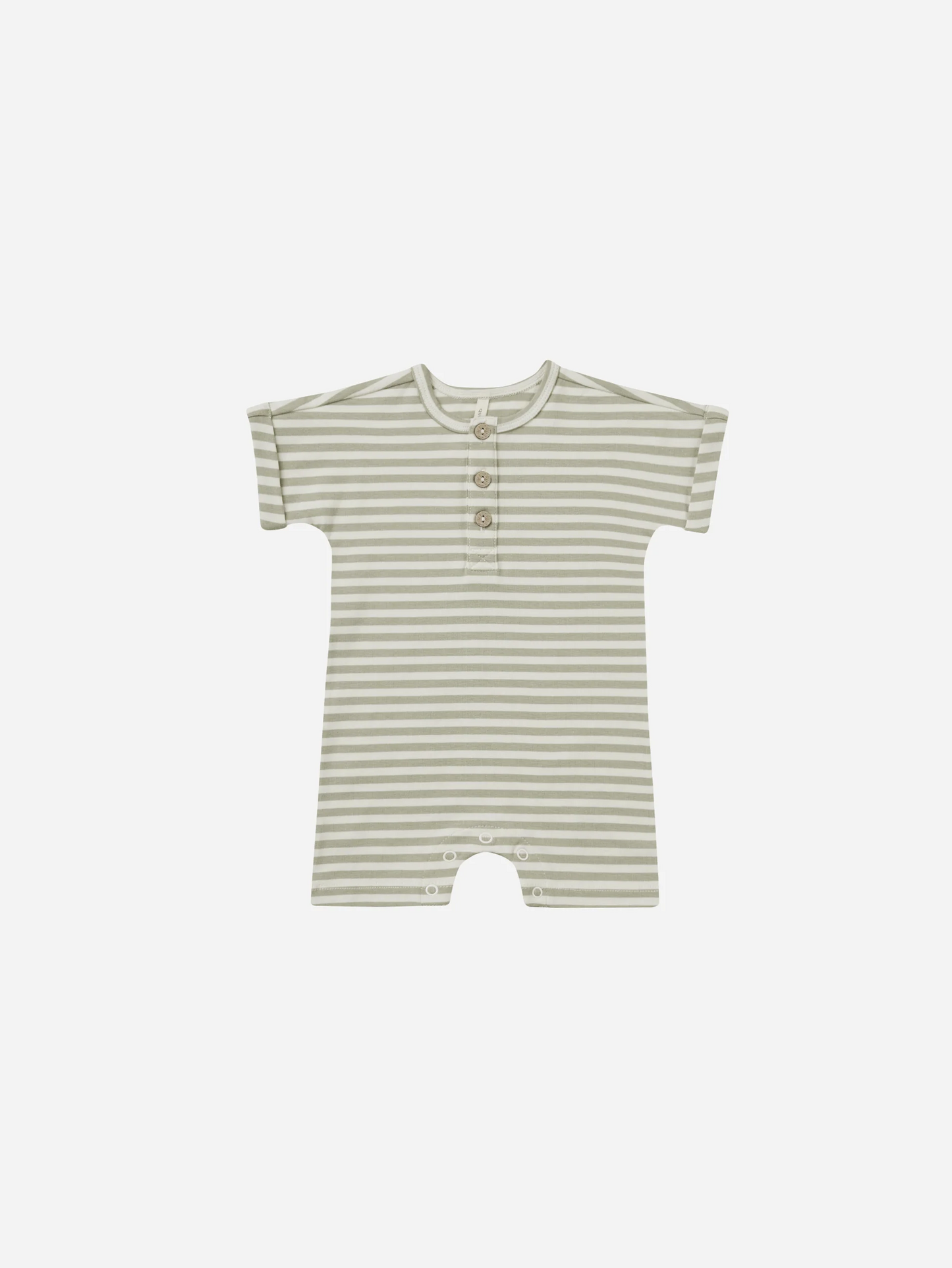 SHORT SLEEVE ONE-PIECE | Sage Stripe