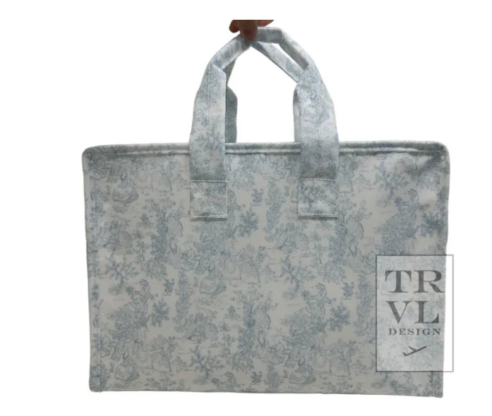 OVERNITE TOTE- Bunny Toile Blue