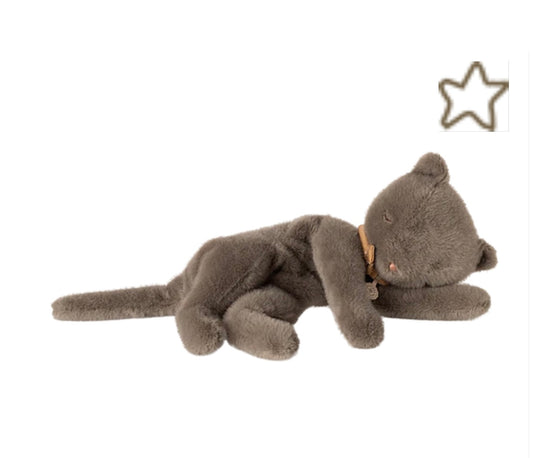 Sleeping kitten plush, Medium - Grey