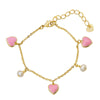 Hearts and Pearls Charm Bracelet