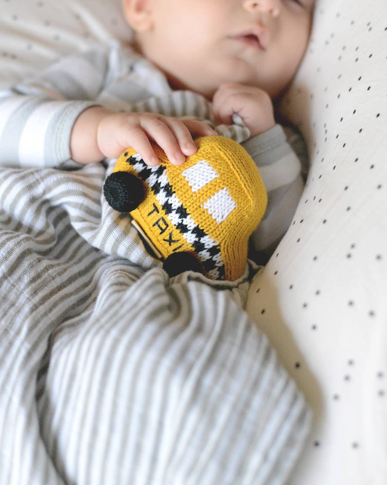Taxi Organic Baby Rattle Toy