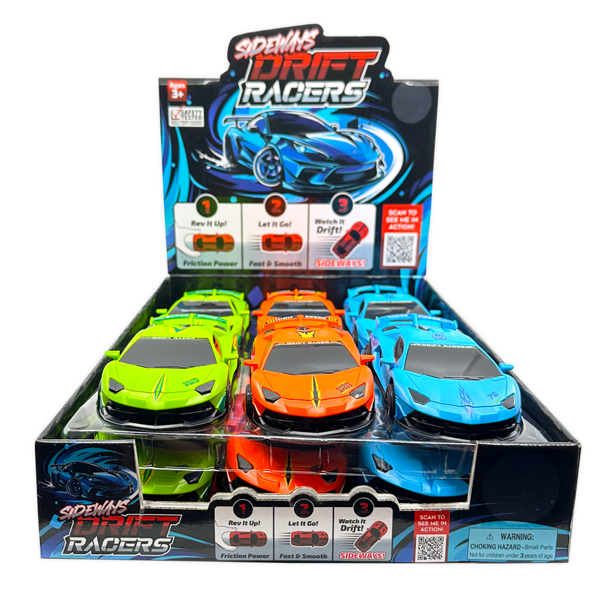 Sideways Drift Racer Friction Car Assortment-