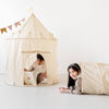 Kids Play Tunnel with Eco-Friendly Recycled Fabric: Gingham Beige