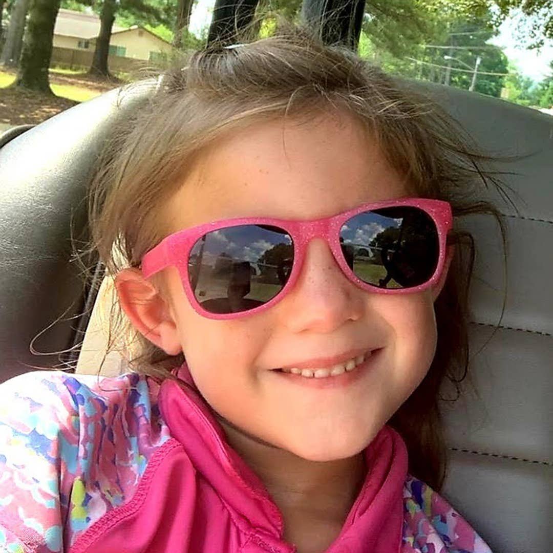 Pink Glitter Sunglasses: Baby (Ages 0-2) / Grey Polarized Lens
