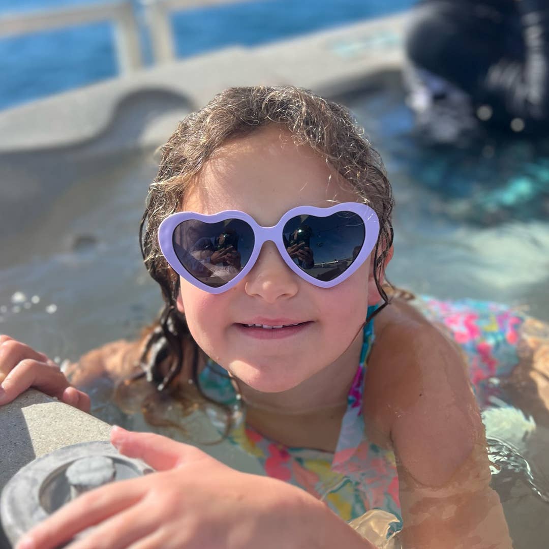 Heart Sunglasses | Lilac: Baby (Ages 0-2) / Grey Polarized Lens