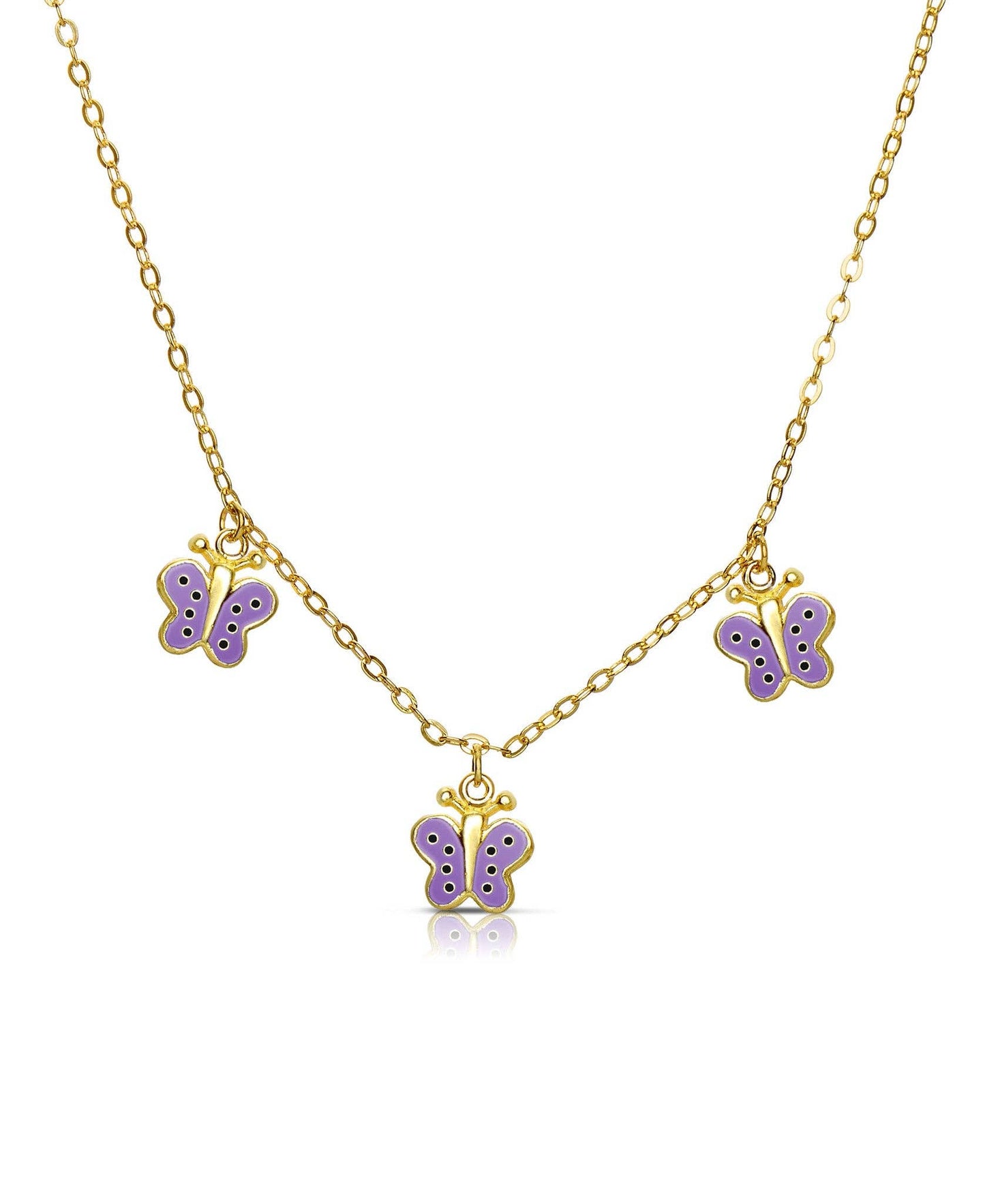 Butterfly Dangle Necklace: Multi