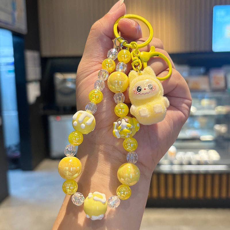 Crystal Quicksand Labubu Keychain Bag Charm