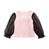 Contrast Mesh Bow & Slv Top: PINK /