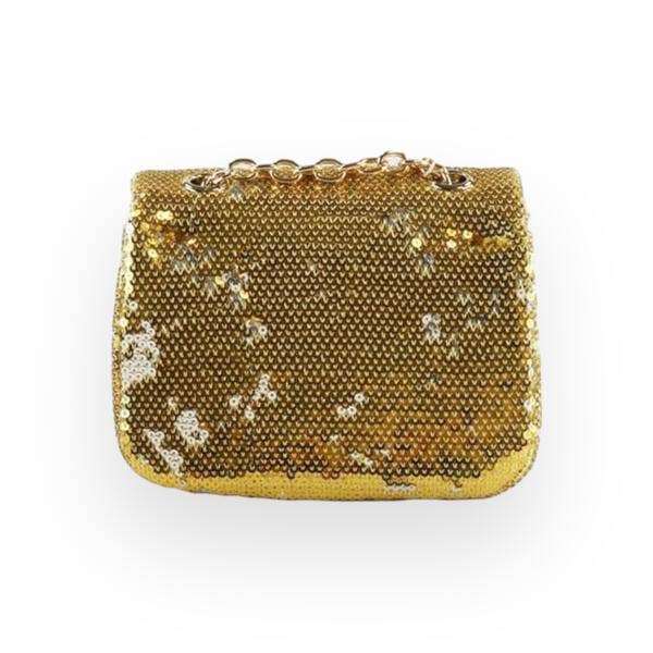 Floral Appliques Sequin Purse Silver