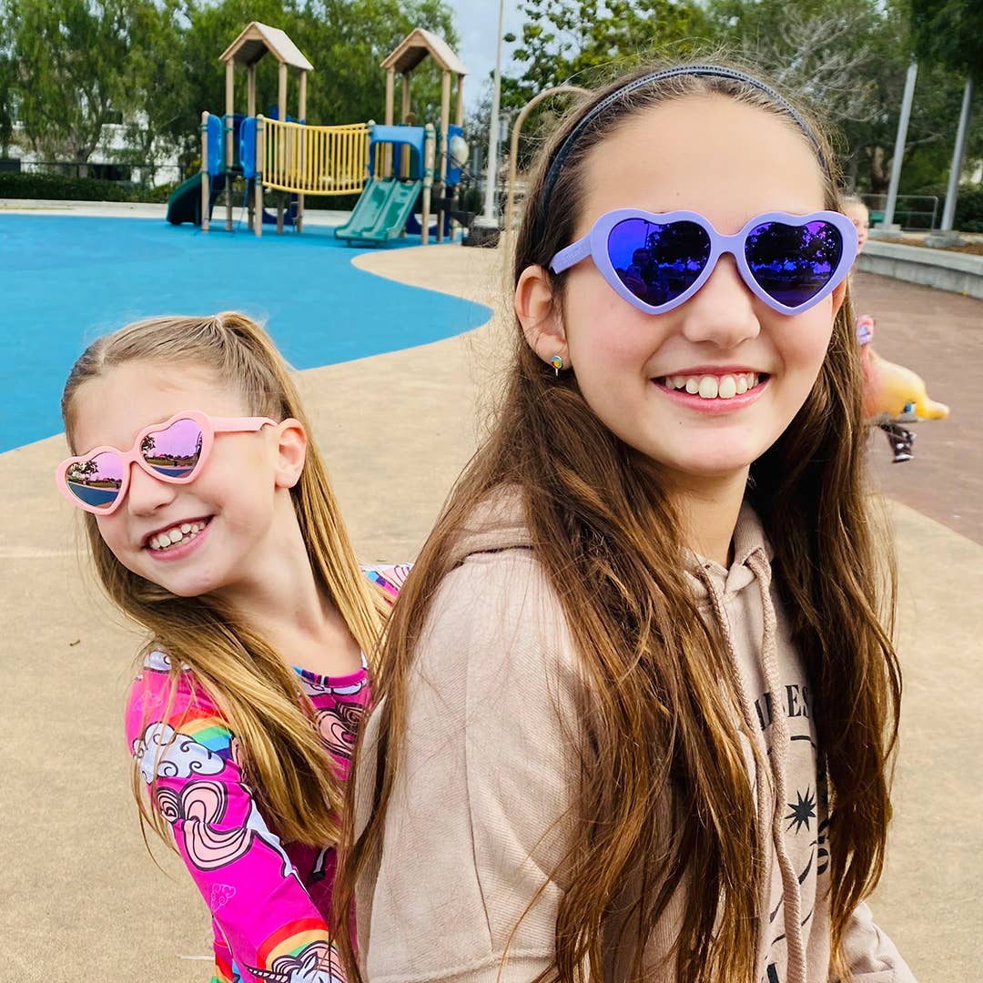 Heart Sunglasses | Lilac: Baby (Ages 0-2) / Grey Polarized Lens