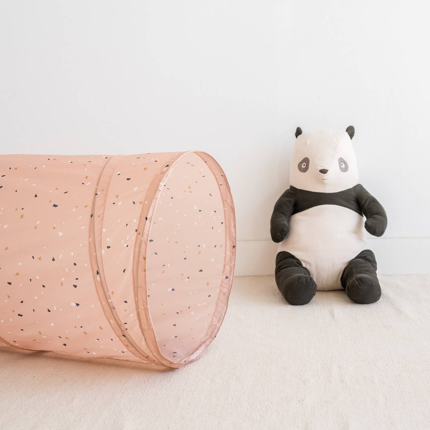 Kids Play Tunnel with Eco-Friendly Recycled Fabric: Terrazzo Beige