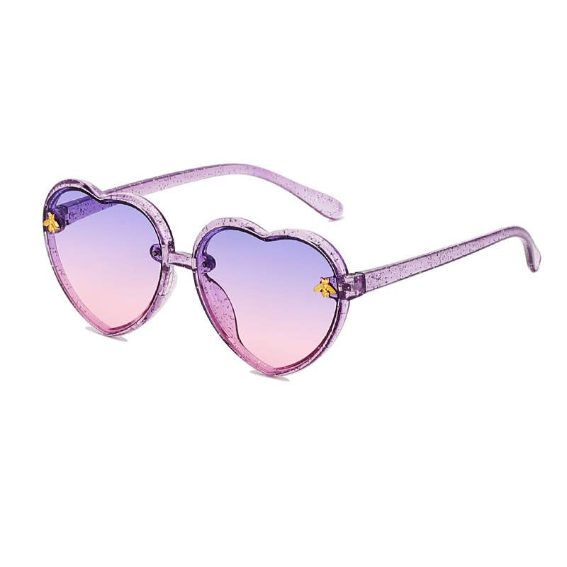 Heart Cute Children's Sunglasses kids summer Sunglasses: Black