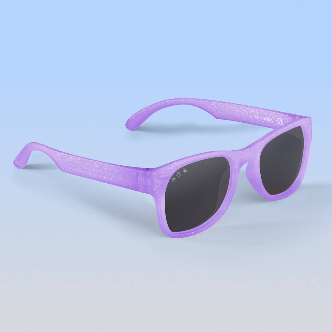 Lavender Glitter Sunglasses: Toddler (Ages 2-4) / Grey Polarized Lens