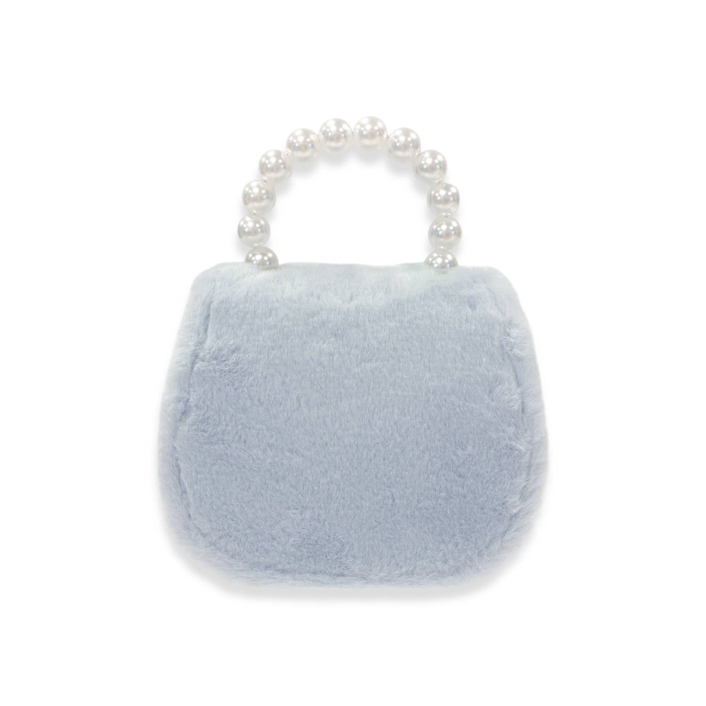 Mesh Bow Furry Purse Beige