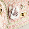 Floral Brooch Tweed Purse: Pink