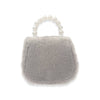 Mesh Bow Furry Purse Beige